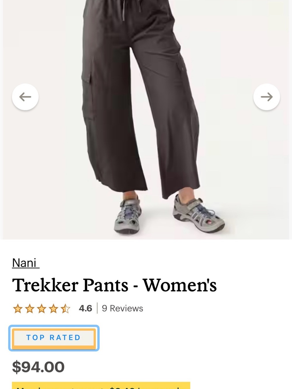 Nani Trekker Wide-Leg Track Pants - Cargo XS Terra Gray